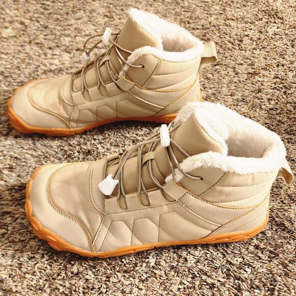 Barefoot Minimalist Boots Size 39 (8-8.5) Cream Orange Sole Wide Toe Box - Picture 3 of 9